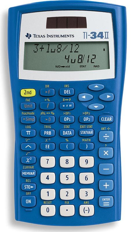   Instrument TI 34II Explorer Plus Solar Calculator 033317063918  