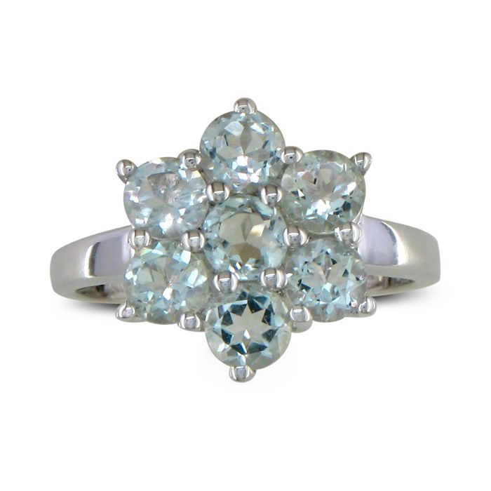 Carat Genuine Green Amethyst Flower Ring in Sterling Silver  