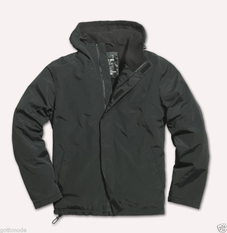 WINDBREAKER ZIPPER BLACK ANORAK FLEECE JACKET S 5XL  