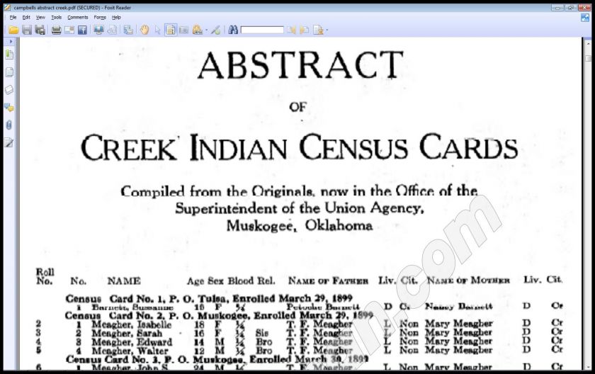 Native American Indian Genealogy W/ Dawes Rolls  