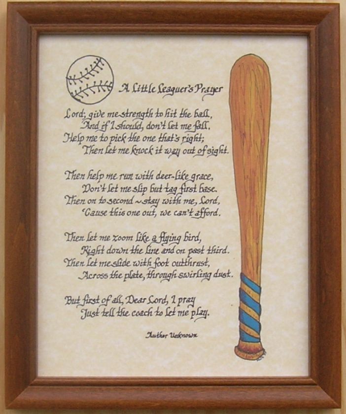 Little League Baseball Prayer Country Picture Print Art  