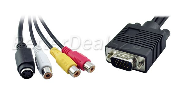 New VGA To TV Converter S Video / RCA OUT Cable Adapter  