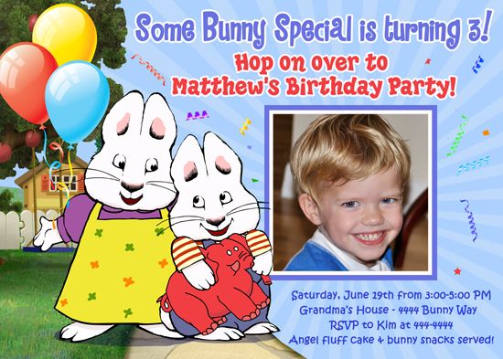 MAX AND RUBY CUSTOM BIRTHDAY INVITATIONS  