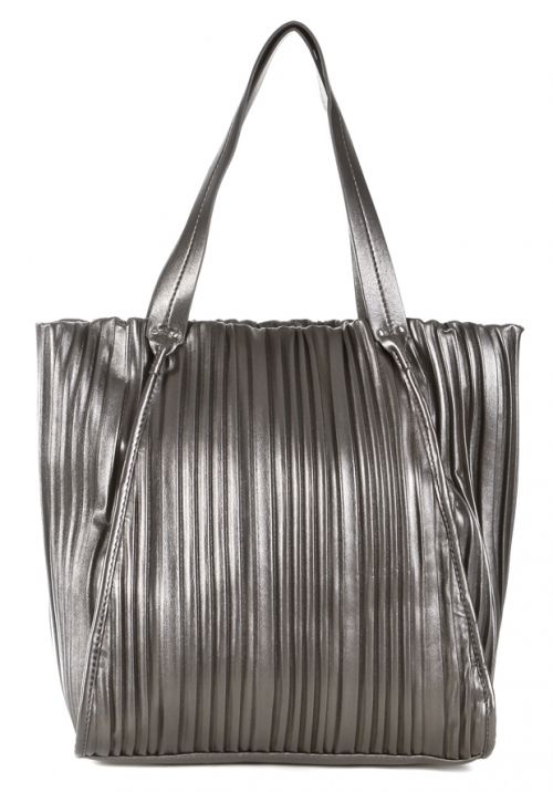 NEW FASHION CALVIN KLEIN PLATINUM PEWTER PLATED LARGE HANDBAG RETAIL $ 