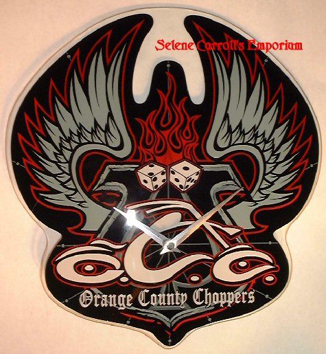 ORANGE COUNTY CHOPPERS NY GLASS WALL CLOCK NWT  