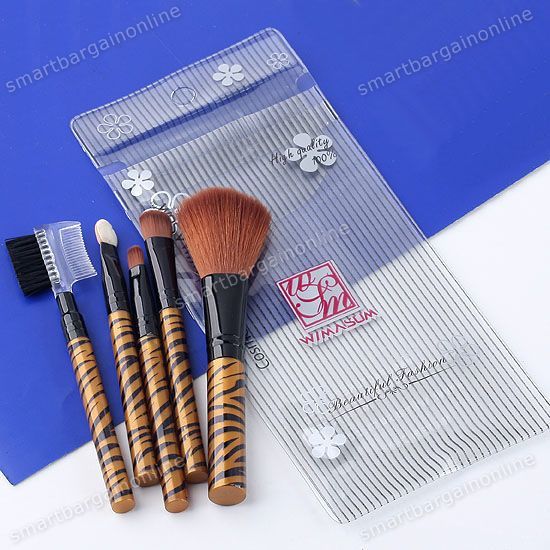   Pro Zebra Stripe Cosmetic Makeup Eyeshadow Blush Brush Set Tool Kits