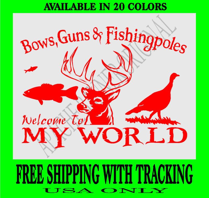 Deer Hunting BASS Fishing Turkey Bow Bass Decal 2891B  