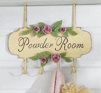   Victorian Rose Over The Door Hook Metal Towel Hanger Rack Bath Decor