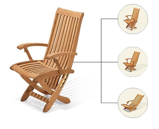 Warwick Grade A Teak 2pc Dining Reclining Arm Chair Set Outdoor Garden 