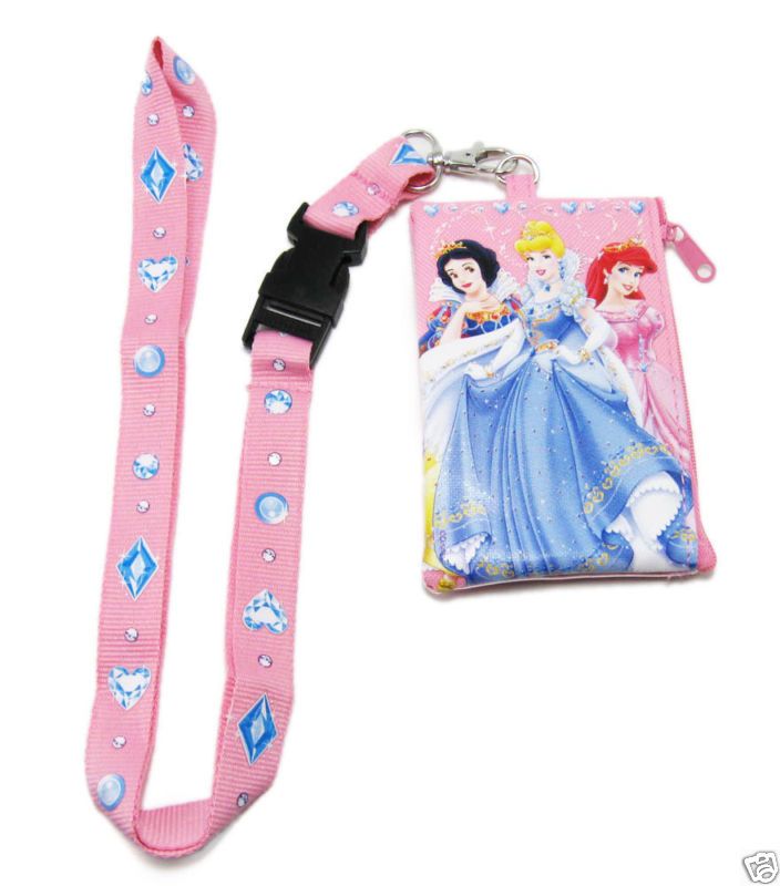 Disney Princess Pink Lanyard Fastpass Tickets Pin BNIP  