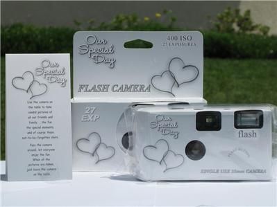 10 Happy Hearts Disposable Wedding Cameras, NEW  