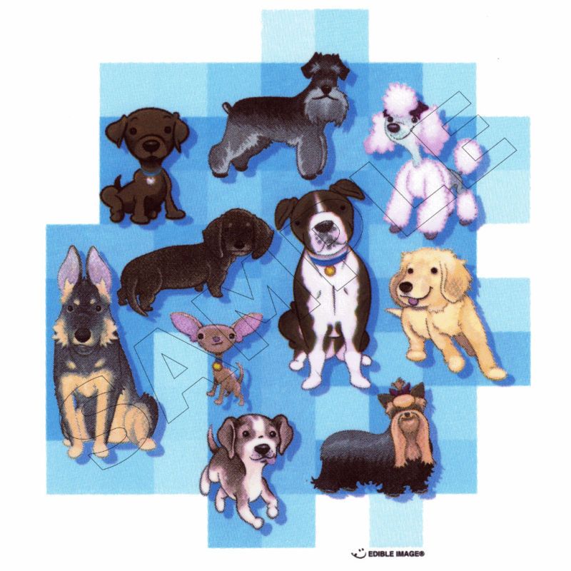 Dogs Edible Birthday Cake Topper Decoration Image  