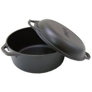 Lodge Logic Double Dutch Oven Casserole SkilleT LID 5QT  