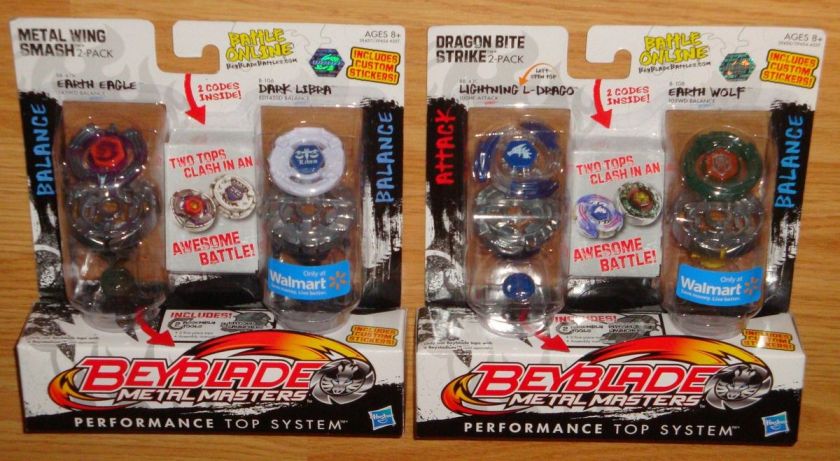 BEYBLADE Metal Masters EARTH EAGLE LIGHTNING L DRAGO DARK LIBRA EARTH 