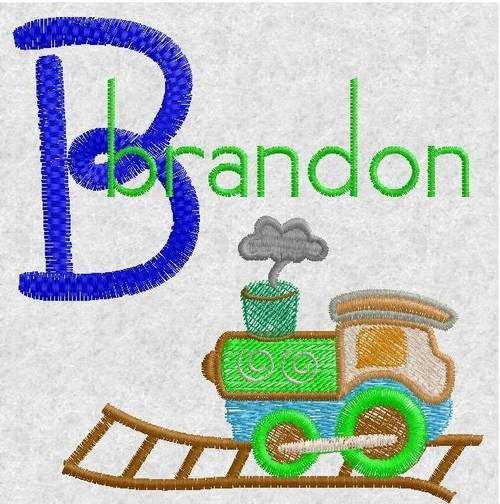 EMBROIDERY DESIGNS Monogram FONTS CHILDREN CHOO CHOO  