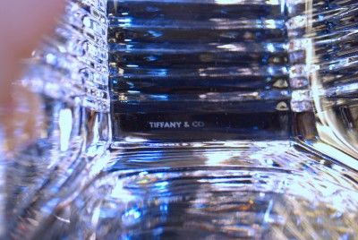 TIFFANY & CO CRYSTAL METROPOLIS 4 SQUARE BOWL VERTICAL  