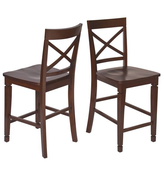 Concord Merlot Pub Chair set of 2 Bar Stools X Back NEW  