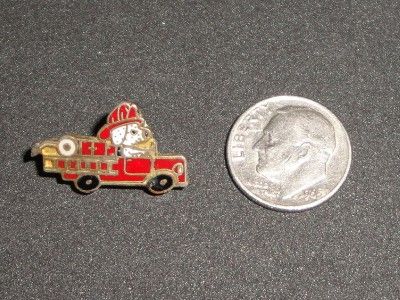 Fire Truck Mini Dalmatian Vintage Enamel Pin Badge Hat  