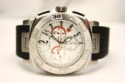 CERRUTI COMANDANTE RUBBER BAND SWISS CHRONO WATCH  