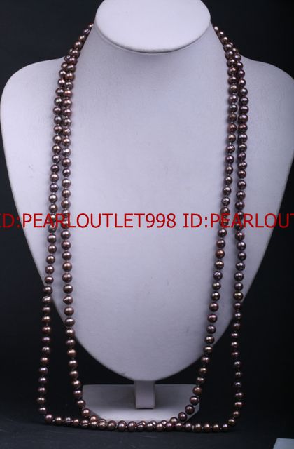 67 LONG COFFEE CULTURED FRESHWATER PEARL NECKLACE NEW  