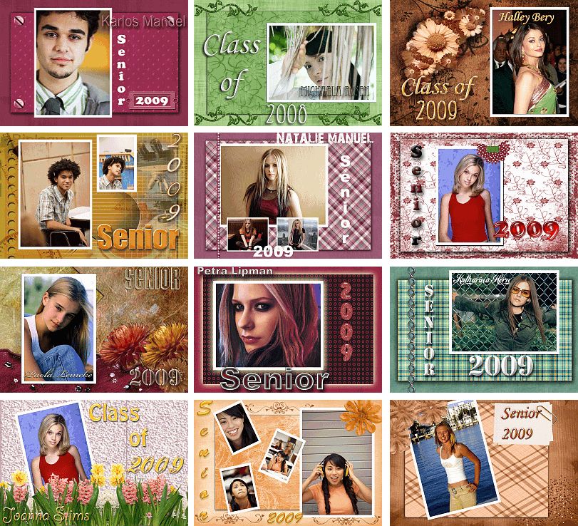 100 SENIOR PORTRAIT GRADUATION PSD TEMPLATES on DVD  