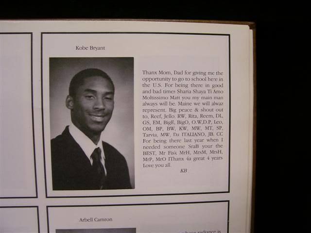 KOBE BRYANT SET OF HIGH SCHOOL YEARBOOKS GRADES 9 12  