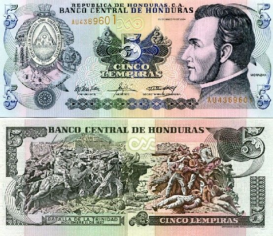 HONDURAS 4 pcs SET 1/2/5/10 Lempiras 2004 UNC  