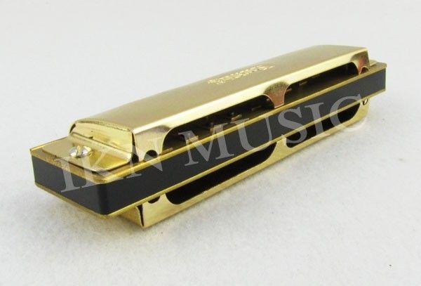 PC Golden 10 Hole 20 Tone Blues Harmonica C Key HUANG  