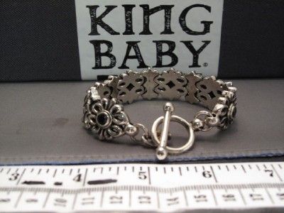 King Baby Old School Cross with Ruby CZ Bracelet  