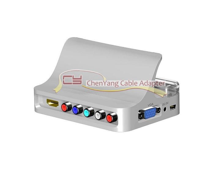 HDMI USB VGA YPbPr Multi function Docking iPad2 iPhone4  