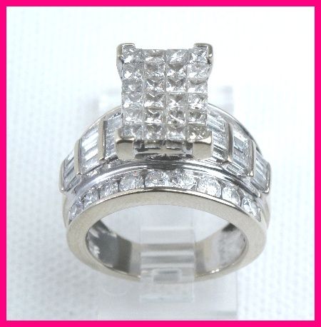 14kwg Princess Diamond Estate Cocktail Ring 5.08 carats  