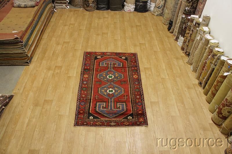 STUNNING TRIBAL 4X7 MUSSEL HAMEDAN PERSIAN ORIENTAL AREA RUG WOOL 