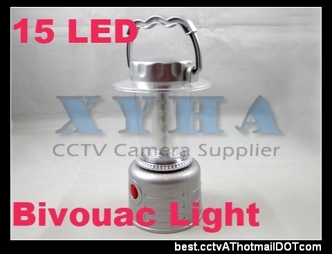 New JH15 A/B 15 LED Bivouac Camping Hiking Lantern Light Lamp Silver