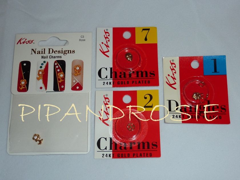 CHOOSE A TYPE KISS 24K GOLD PLATED DANGLES & CHARMS NAIL ART FOR 