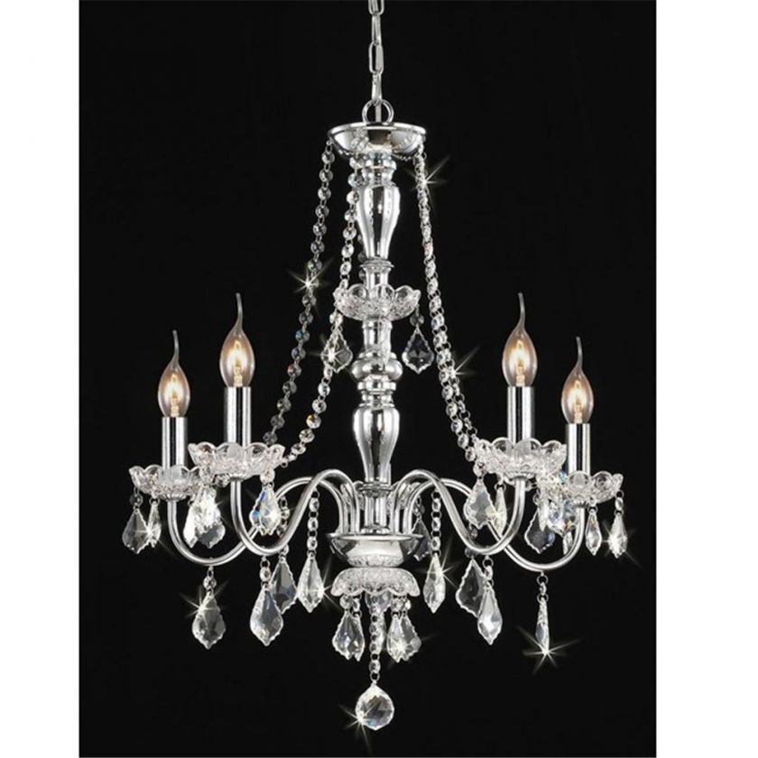   CHROME CRYSTAL CHANDELIER LIGHT CEILING PENDANT FIXTURE LIGHTING LAMP