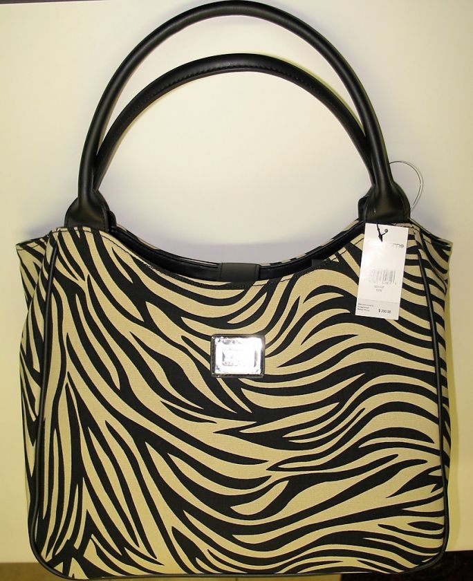 LIZ CLAIBORNE Oversized Zebra Print DESIGNER COURTNEY TOTE BAG  Mint 