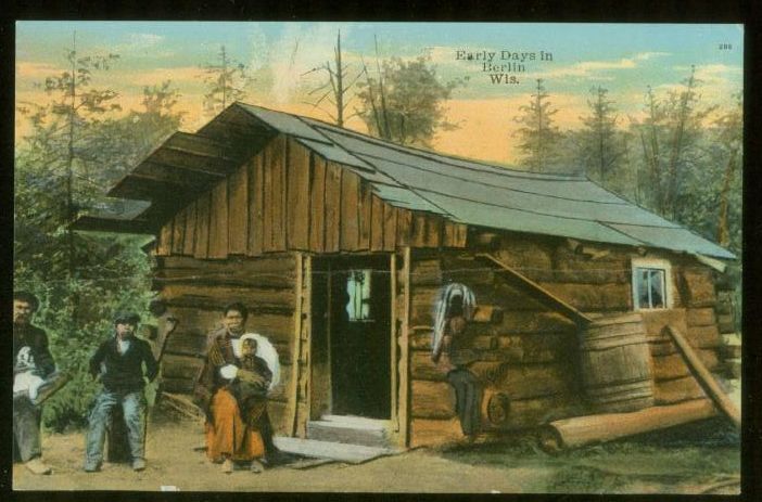 021609 SETTLERS TRAPPERS @ LOG CABIN EARLY DAYS BERLIN WI PC  