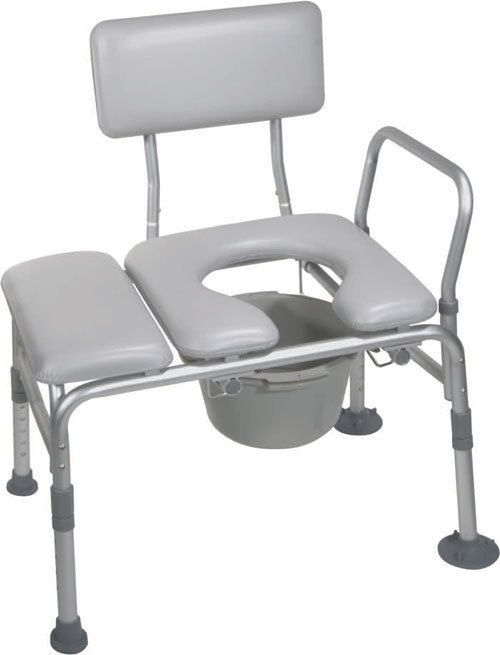 Drive Medical KD Padded Bath Tub Transfer Bench Commode  