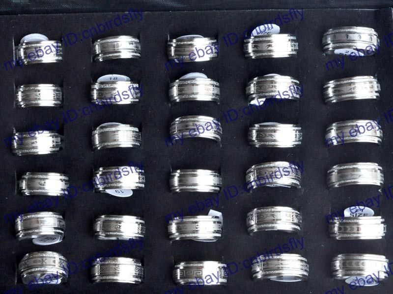 NEW Wholesale jewelry mixed lots 20pcs Spin Stainless steel Rings free 