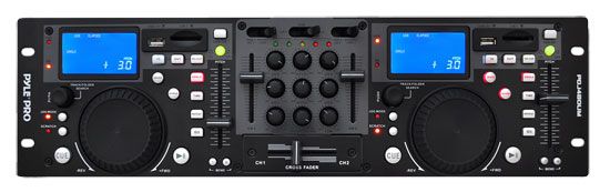 NEW Pyle Rack Mount Professional DJ Controller W/Scratch, Loop, Mixer 