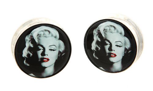   STASH MARILYN MONROE SEXY LOGO EAR GAUGES PLUGS betty page  