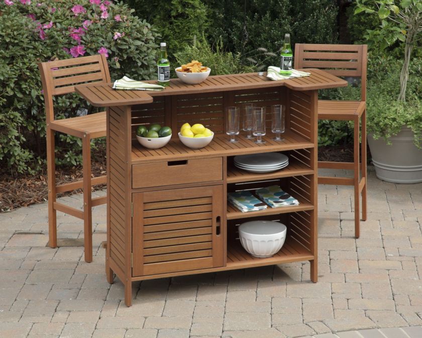   Bay Tropical U Shape Outdoor Patio Bar Cabinet Set 095385824532  