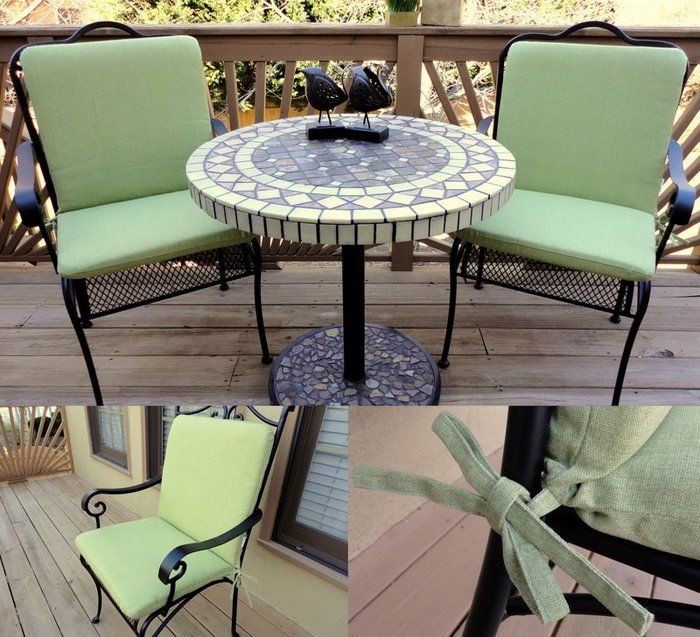 OUTDOOR PATIO SEAT w/ BACK CHAIR ROCKER CUSHION SET  