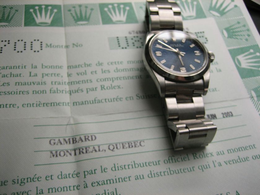 Superb Rolex Oyster Perpetual Mid Size with Awesome Explorer Blue Dial 