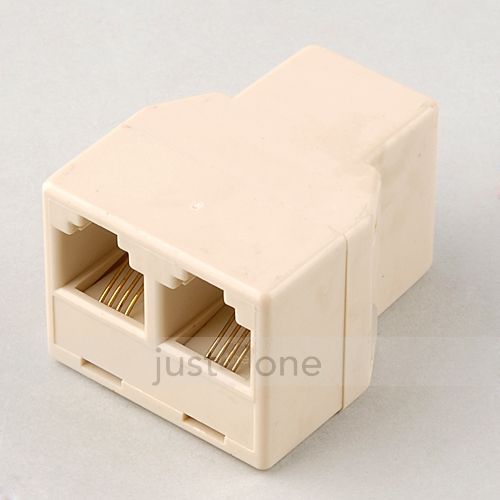 Telephone Phone RJ11 RJ 11 Y Fax Cable Adapter Connector Splitter 