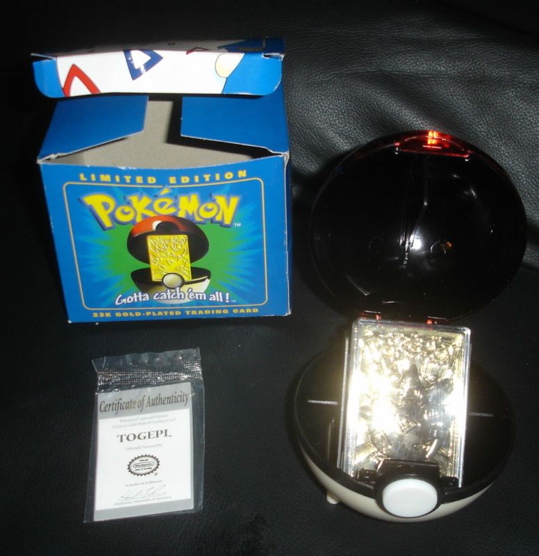 1999 RARE 23k GOLD PLATED TOGEPI POKEMON TRADING CARD  