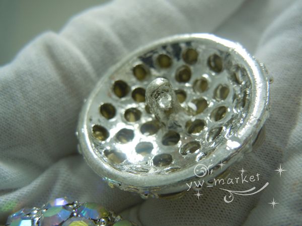 pcs Diamante Rhinestone Silver Buttons (8593)  