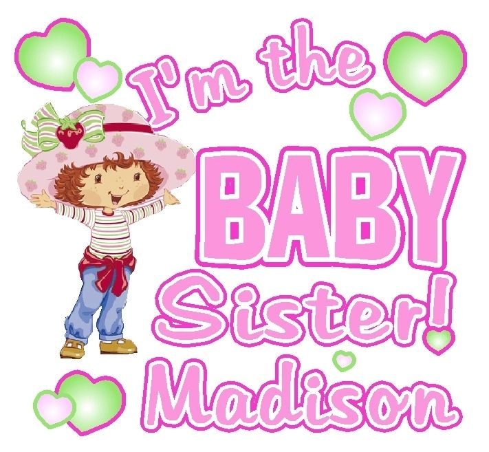 STRAWBERRY SHORTCAKE BABY SISTER T SHIRT DECAL CUSTOM  