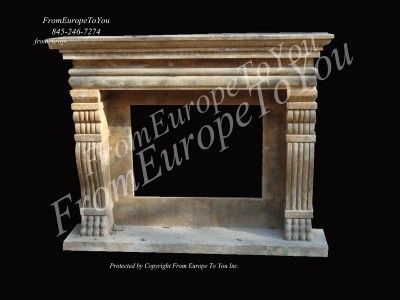 HAND CUT LIMESTONE EUROPEAN STYLE FIREPLACE MANTEL J6  