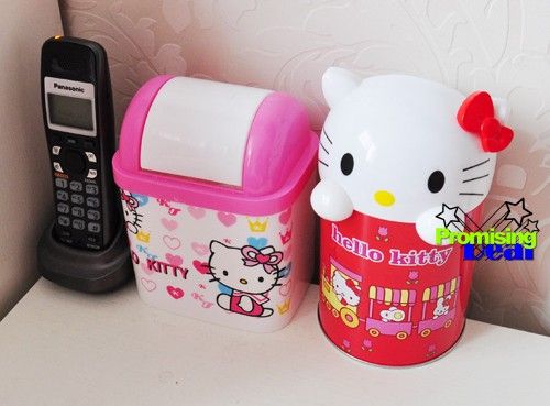 Hello Kitty Trash Can Waste Garbage Bin Wastebaskets RR  